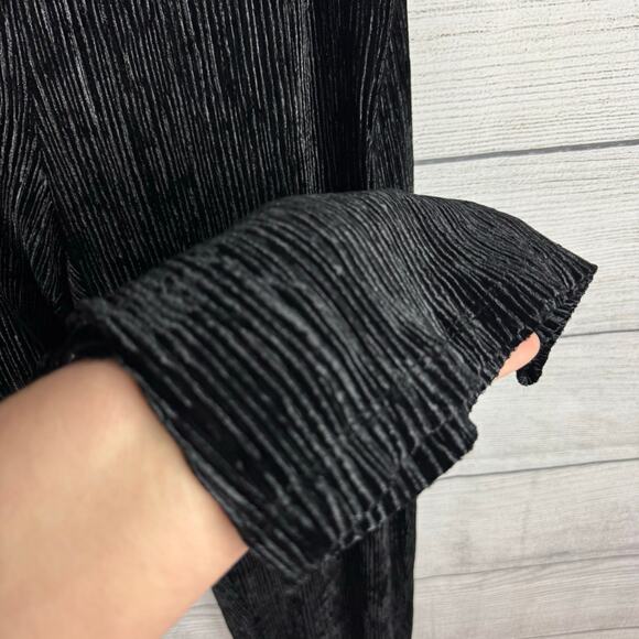 Dennis By Dennis Basso Plus Size Black Textured Velvet Wide Leg Pants Size 2X - Picture 6 of 8